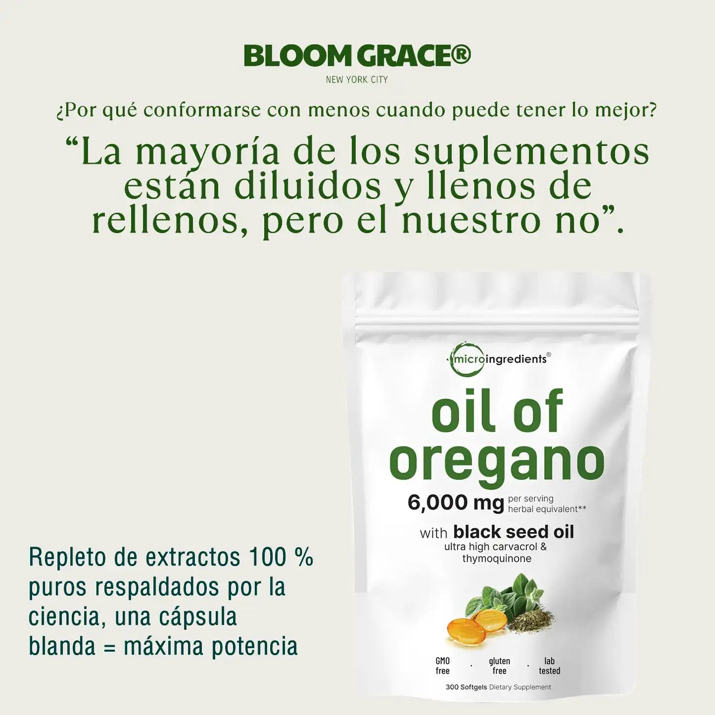 Aceite de orégano Microingredients