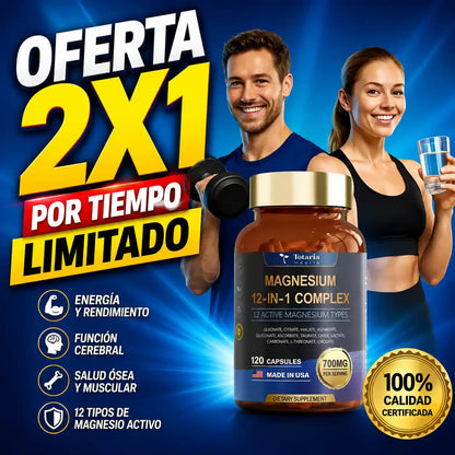 Magnesio 12 en 1: Reduce Estrés, Duerme Mejor y Recupérate
