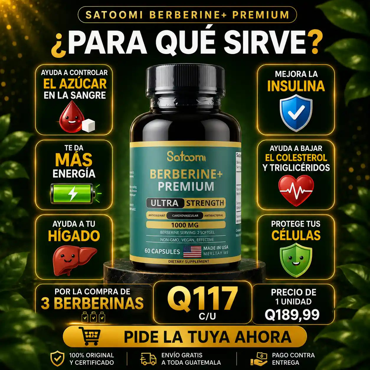Berberina+ Premium 1000mg | -Azucar, Energía y Metabolismo En Equilibrio